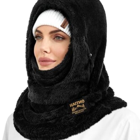 Fleece Ski Mask Balaclava Winter Full Face Cover Hooded Scarf Neck Warmer main image 8